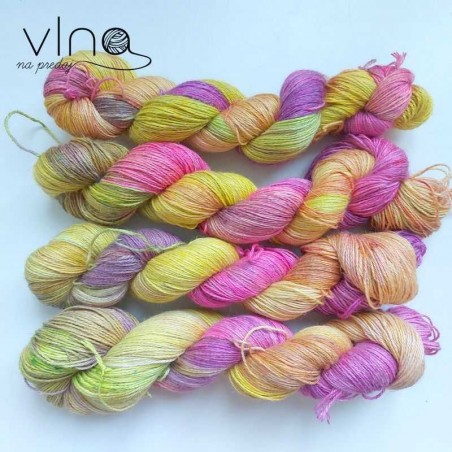Ručne farbená vlna S ľanom 100g 400m