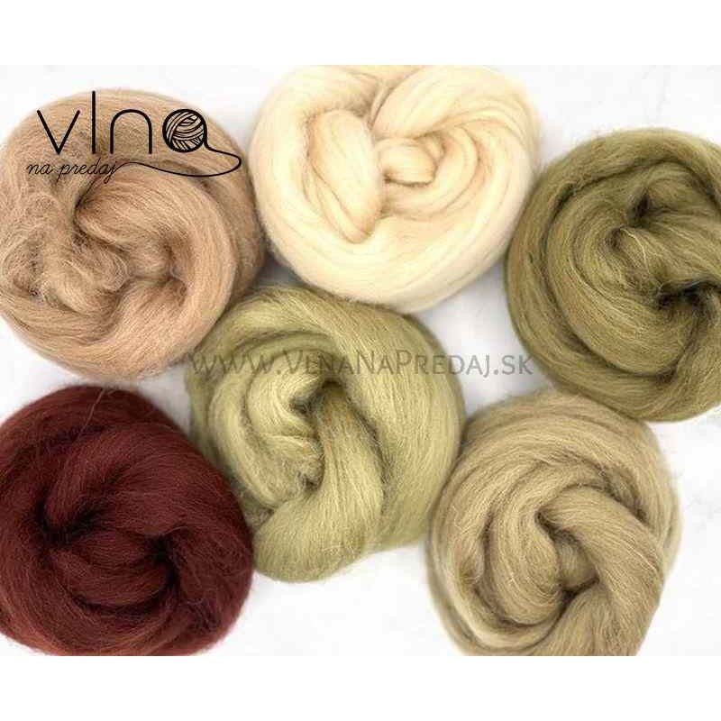 Mix shetlandskej vlny na plstenie/pradenie 6x25g