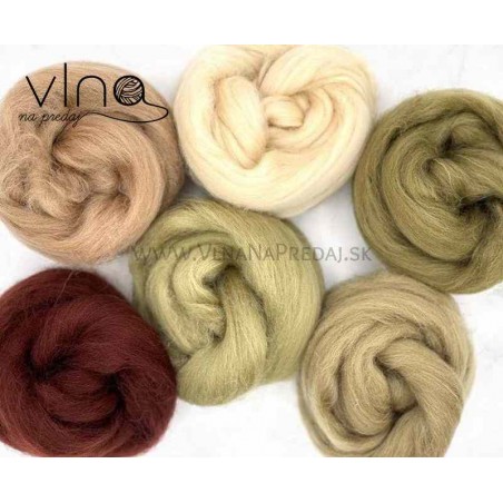 Mix shetlandskej vlny na plstenie/pradenie 6x25g