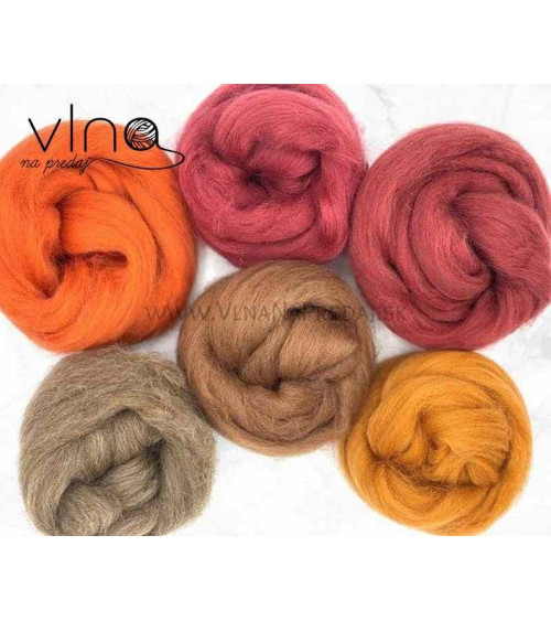 Mix  shetlandskej vlny na plstenie/pradenie 6x25g