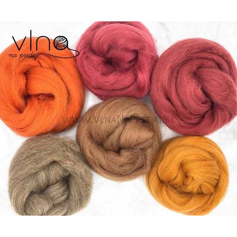 Mix  shetlandskej vlny na plstenie/pradenie 6x25g