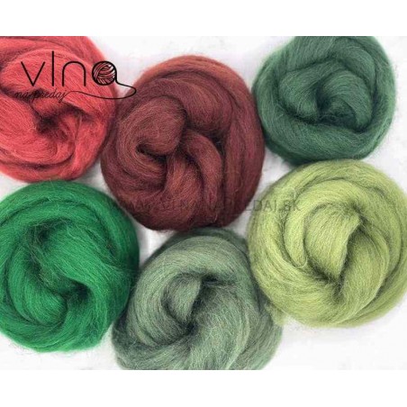 Mix shetlandskej vlny na plstenie/pradenie 6x25g