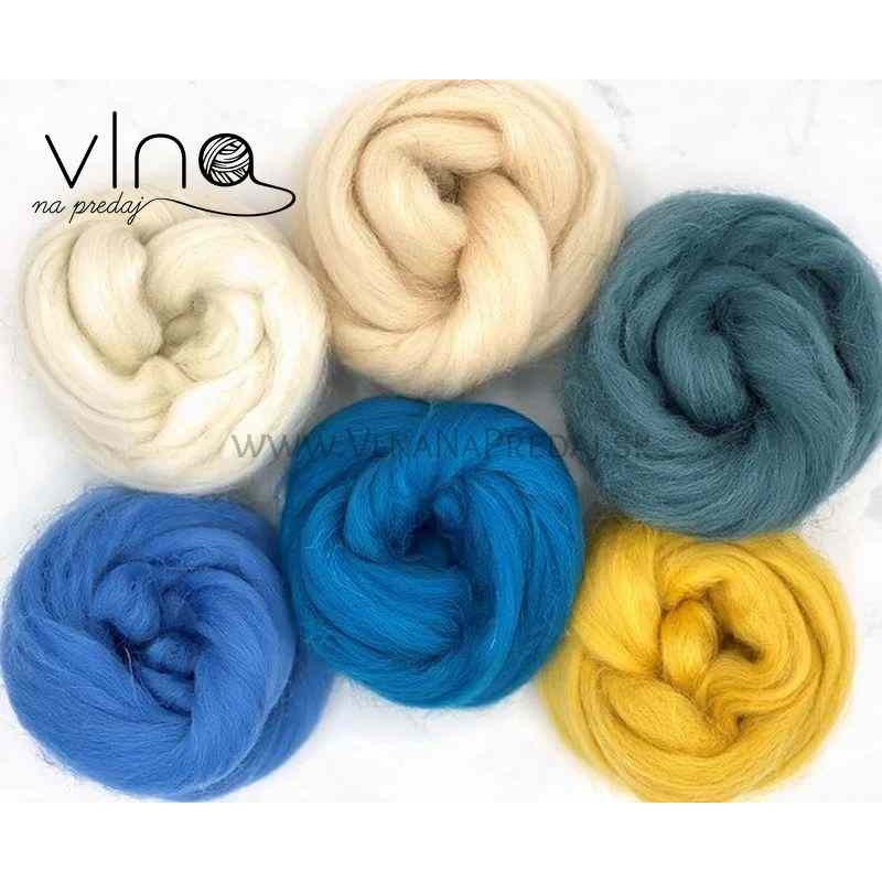 Mix shetlandskej vlny na plstenie/pradenie 6x25g