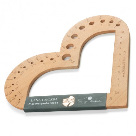 Heart-Shaped Wooden Needle Gauge