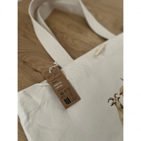Canvas Button Bag with Animal Print