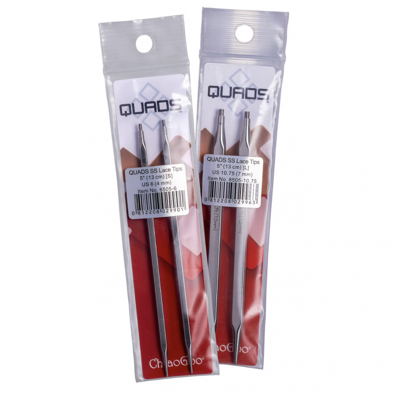 ChiaoGoo QUADS Short Interchangeable Needle Tips 10cm (3.25–8mm)
