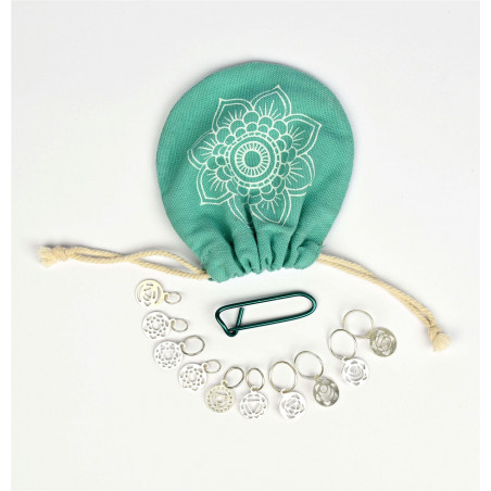 Chakra Stitch Markers (Silver-Plated)