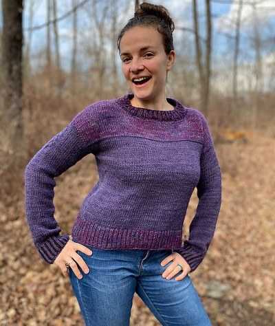 fialový sveter